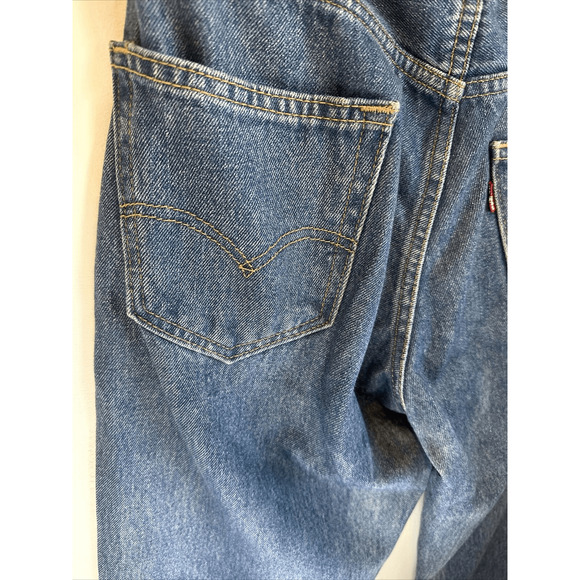 Levis Vinyl Flame 550 Jeans Rigid Denim Woman’s Size 29 Modified Cropped - Picture 9 of 13